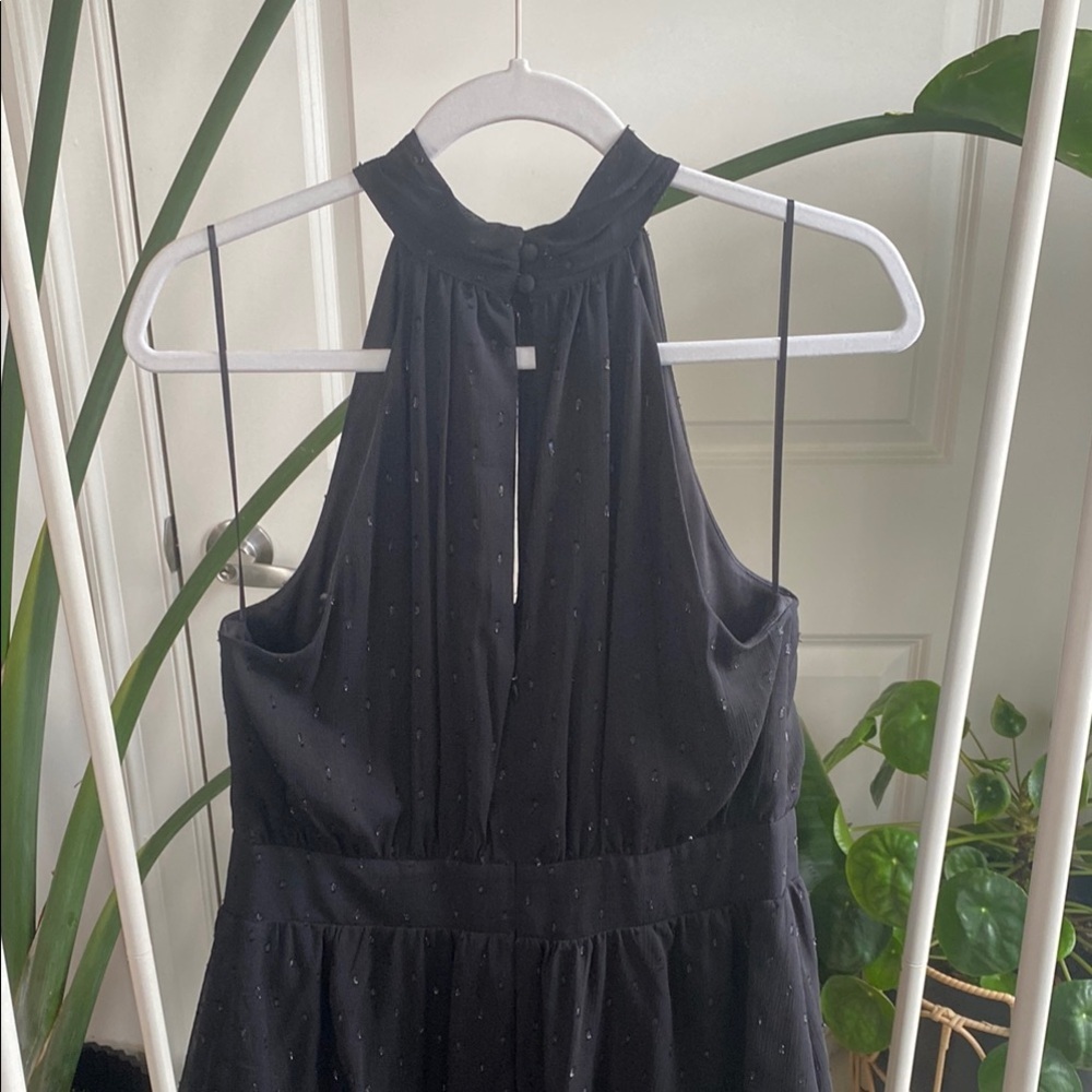 Express Black Tiered Sparkling Maxi Dress keyhole detail - Picture 6 of 9